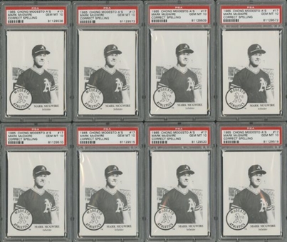 1985 Chong Modesto As #17 Mark McGwire Rookie Cards PSA GEM MT 10 Collection (8)
